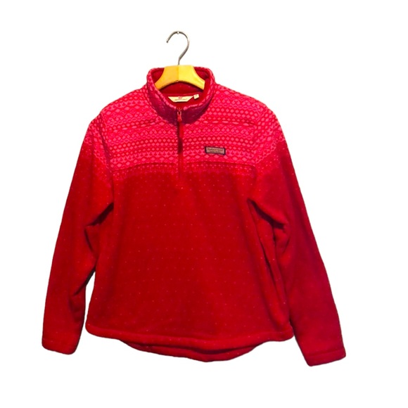 Vineyard Vines Sweaters - Vineyard Vines Red Pink Shep Shirt Long Sleeve Quarter Zip Pullover Sweater Med